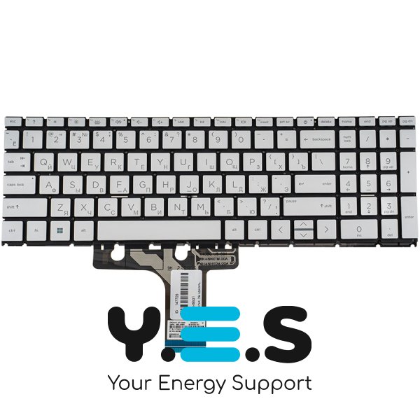 Клавіатура для ноутбука HP Pavilion 15-EG, 15-EH — срібляста, без рамки, з підсвіткою клавіш, RU-розкладка (Original)