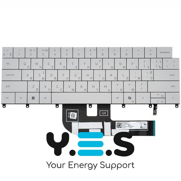 Клавіатура для ноутбука Dell XPS 9440 — українська розкладка, біла, з підсвіткою клавіш, Original