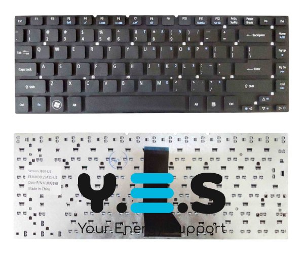 Клавіатура для ноутбука Acer Aspire 3830T / 3830TG / 4830T / 4830TG — чорна, англійська розкладка (EN), без рамки (No Frame)