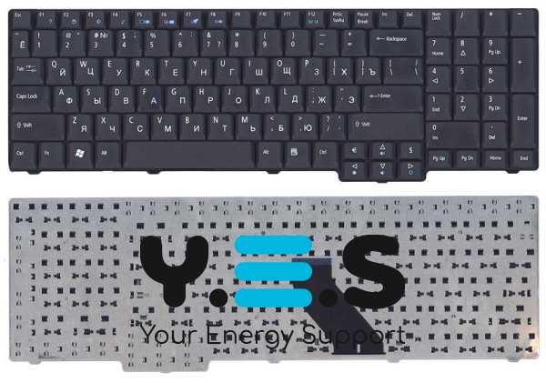 Клавіатура для ноутбука Acer Aspire 7000 / 9300 / 9400 — чорна матова, розкладка RU