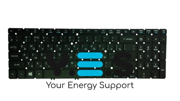 Клавіатура для ноутбука Acer Aspire V5 / V5-531 / V5-531G / V5-551 / V5-551G / V5-571 / V5-571G / V5-571P з підсвіткою (Light), чорна, без рамки, розкладка RU