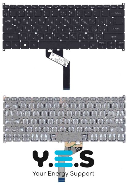 Клавіатура для ноутбука Acer Swift 3 SF313-51 з підсвіткою (Light), чорна, розкладка RU