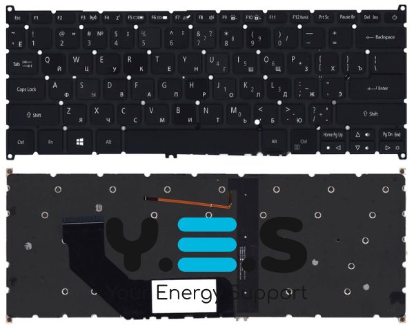 Клавіатура для ноутбука Acer Swift 3 SF314 (з підсвіткою Light), чорна, розкладка RU