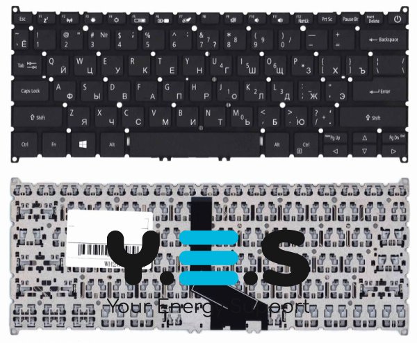 Клавіатура для ноутбука Acer Swift 3 SF314-57 — чорна, без рамки, розкладка RU