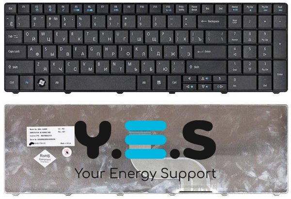 Клавіатура для ноутбука Acer TravelMate 8531 / 8531G / 8571 / 8571G — чорна, розкладка RU
