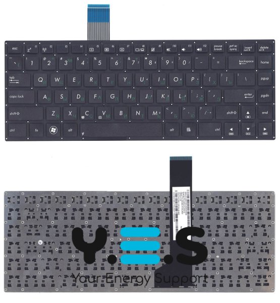 Клавіатура для ноутбука Asus K46, K46C — чорна, без рамки, з RU-розкладкою