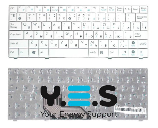 Клавіатура для ноутбука Asus T91MT — біла, розкладка RU