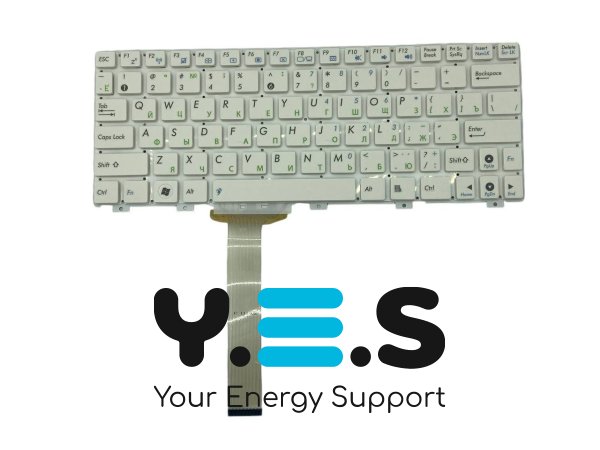Клавіатура для ноутбука ASUS Eee PC 1011/1015/1016/1018/1025/X101, біла, без рамки, розкладка RU
