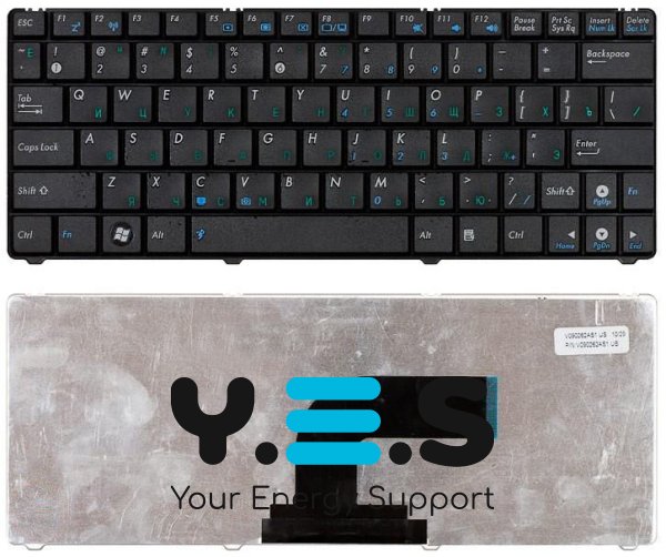 Клавіатура для ноутбука ASUS Eee PC 1101 / 1101HA / N10 / N10E / N10J, чорна, RU-розкладка