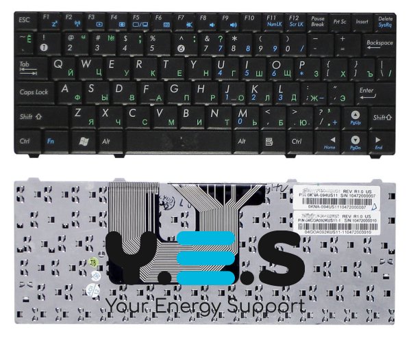 Клавіатура для ноутбука Asus Eee PC 900HA / T91 / T91MT / 900SD, чорна, розкладка RU
