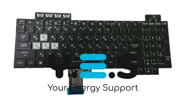 Клавіатура для ноутбука ASUS Gaming FX504 з підсвіткою Red Light, чорна, розкладка RU
