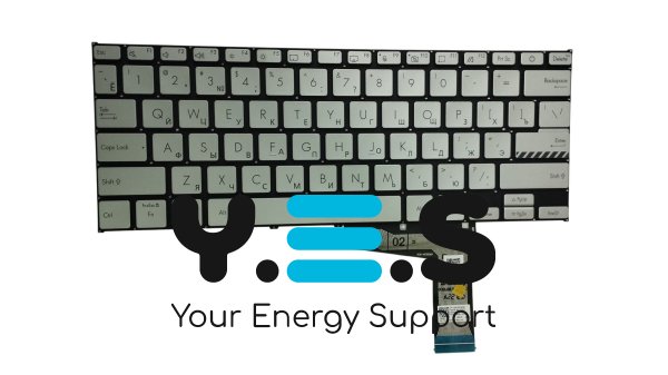 Клавіатура для ноутбука Asus X1402 / X1403 — срібляста, розкладка RU