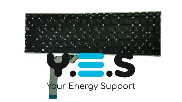Клавіатура для ноутбуків Asus X542 / A542 / K542 — чорна, без рамки, розкладка RU