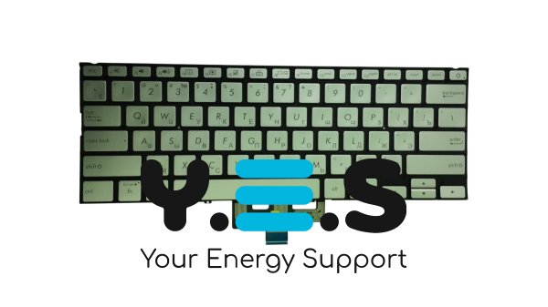 Клавіатура для ноутбука Asus ZenBook UX433FA з підсвіткою (Light), срібляста, без рамки, розкладка RU