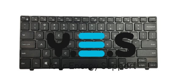 Клавіатура для ноутбука Dell 14-3000, чорна з чорною рамкою, US-розкладка