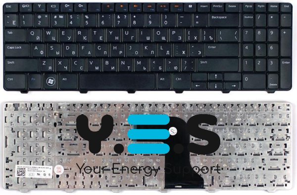 Клавіатура для ноутбука Dell Inspiron M5010, N5010 — чорна, розкладка RU/EN