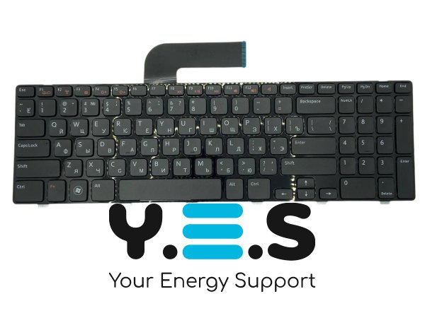 Клавіатура для ноутбука Dell Inspiron M5110 / M511R / N5110 — чорна, розкладка RU/EN