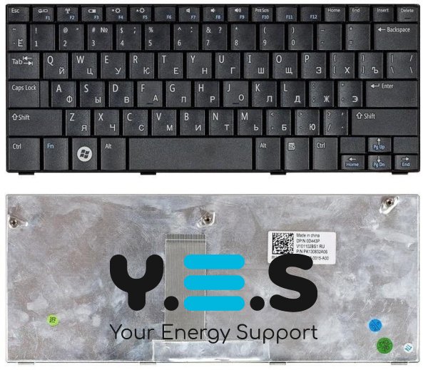 Клавіатура для ноутбука Dell Inspiron Mini 1011 та 1010 — чорна, RU‑розкладка