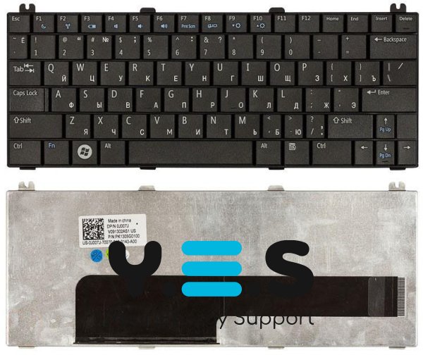 Клавіатура для ноутбука Dell Inspiron Mini 12 (1210) — чорна, розкладка RU