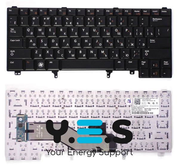 Клавіатура для ноутбука Dell Latitude E5420, E6220, E6320, E6420, E6430 — чорна, розкладка RU/EN