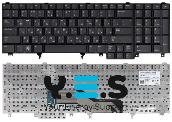 Клавіатура для ноутбука Dell Latitude E6520 / E6530 / E6540 — чорна, розкладка RU