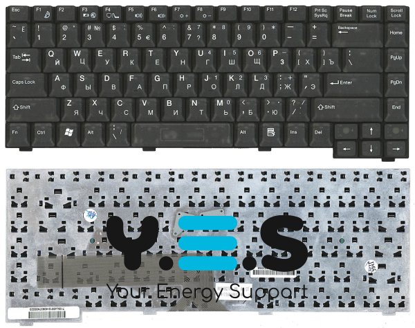 Клавіатура для ноутбука Fujitsu Amilo M1437 / M1439 / D7850, чорна, RU‑розкладка