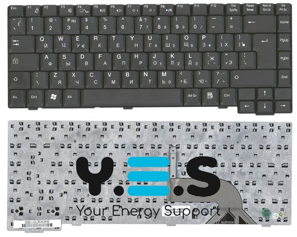 Клавіатура для ноутбука Fujitsu Amilo M6450 / M6450G — чорна, розкладка RU, вертикальний Enter