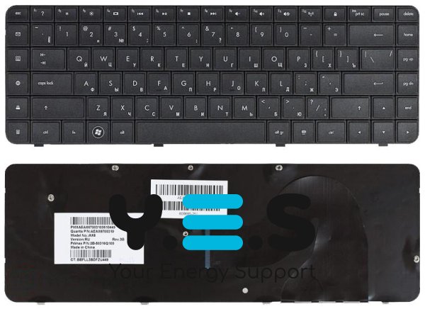 Клавіатура для ноутбука HP Compaq Presario CQ62, CQ56, G62 — чорна, RU (розкладка)