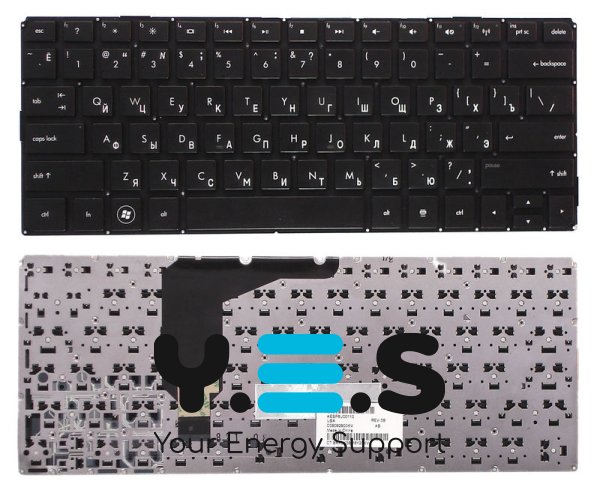 Клавіатура для ноутбука HP Envy 13, чорна, без рамки, RU-розкладка, горизонтальний Enter