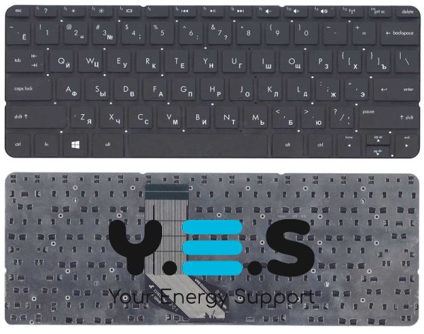 Клавіатура для ноутбука HP Envy X2 — чорна, без рамки, розкладка RU