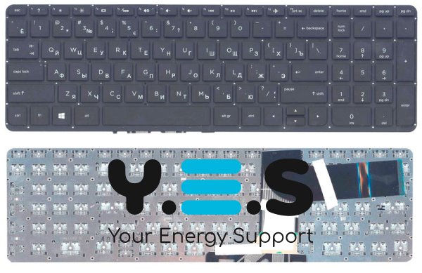 Клавіатура для ноутбука HP Pavilion 15-P, чорна, без рамки, розкладка RU