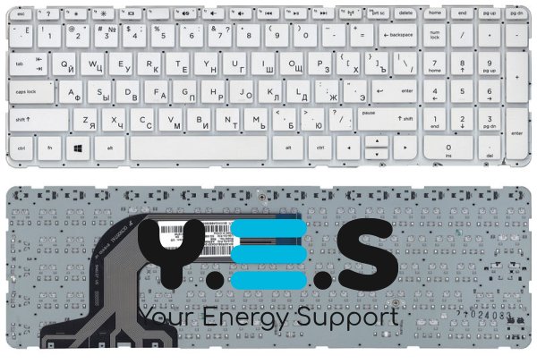 Клавіатура для ноутбука HP Pavilion 17, 17-E — біла, без рамки, розкладка RU