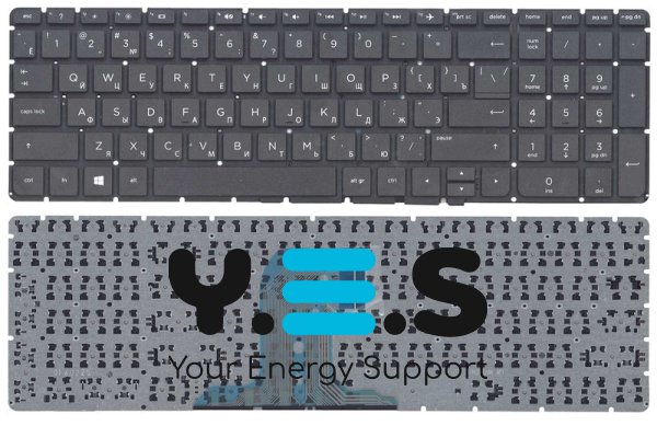 Клавіатура для ноутбука HP Pavilion 250 G4 / 255 G4 — чорна, без рамки, RU-розкладка