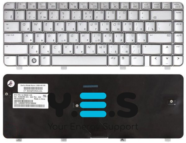 Срібляста клавіатура для ноутбука HP Pavilion DV4-1000 (RU)