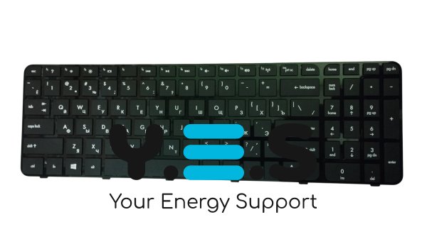 Клавіатура для ноутбука HP Pavilion G6-2000 — чорна, з чорним фреймом, розкладка RU