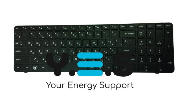 Клавіатура для ноутбука HP Pavilion G7-2000 — чорна, з чорним обрамленням (рамкою), RU-розкладка