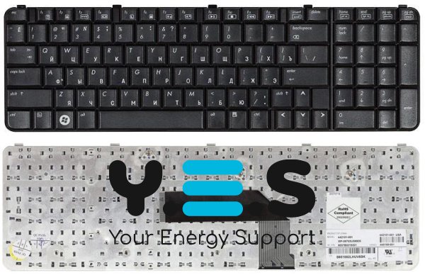 Чорна клавіатура для ноутбука HP Pavilion HDX9000 з розкладкою RU/EN