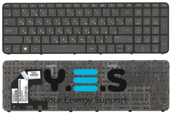 Клавіатура для ноутбука HP Pavilion SleekBook 15-B — чорна, з чорною рамкою, RU-розкладка