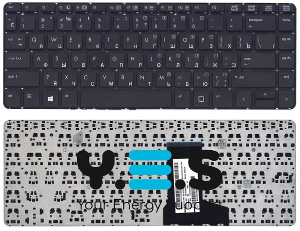Клавіатура для ноутбука HP ProBook 430 G1 — чорна, без рамки, розкладка RU