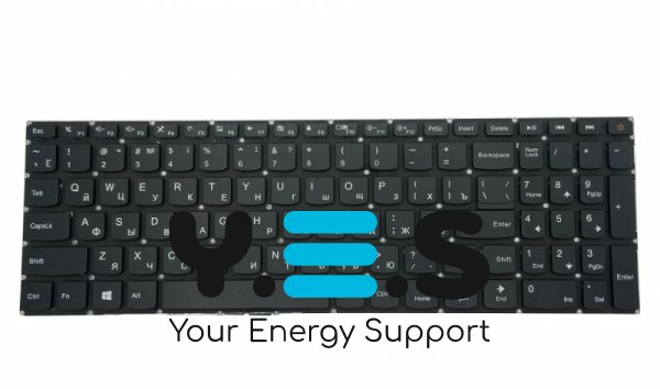 Клавіатура для ноутбука Lenovo IdeaPad 110-15IBR, чорна, без рамки, розкладка RU