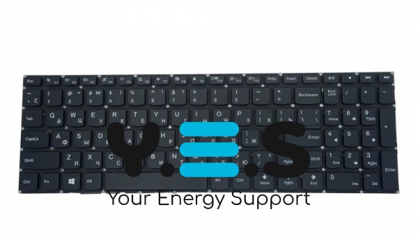 Клавіатура для ноутбука Lenovo IdeaPad 310 / 310-15ISK / V310-15ISK / 310-15ABR / 310-15IAP, чорна, без рамки, RU-розкладка