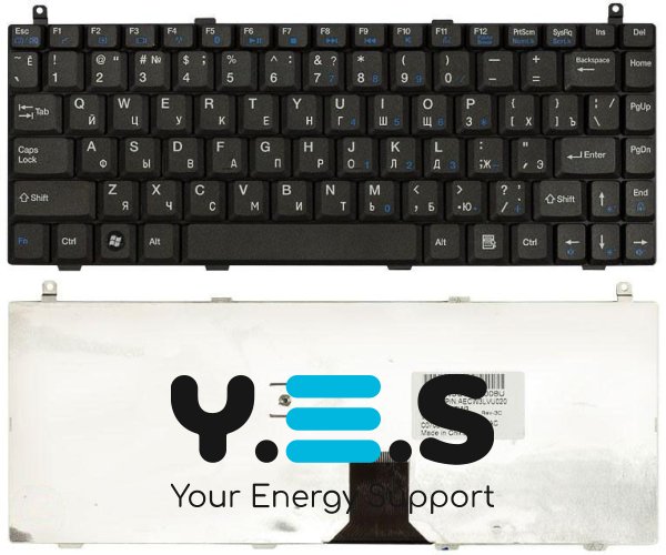 Клавіатура для ноутбука Lenovo IdeaPad F30 / F30A, чорна, RU-розкладка