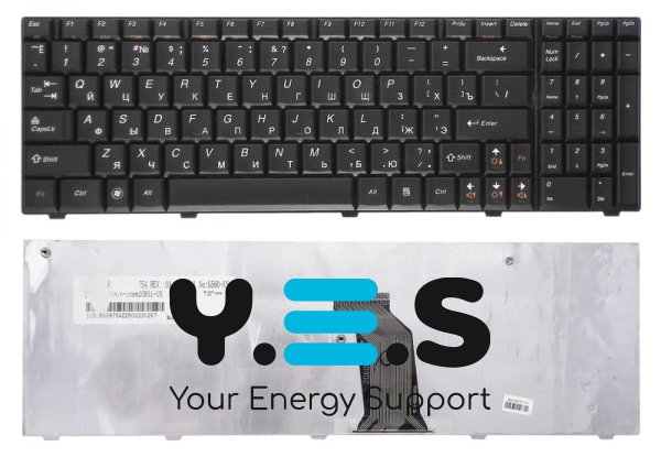 Клавіатура для ноутбука Lenovo IdeaPad G560, G560A, G560E, G565, G565A — чорна, розкладка RU