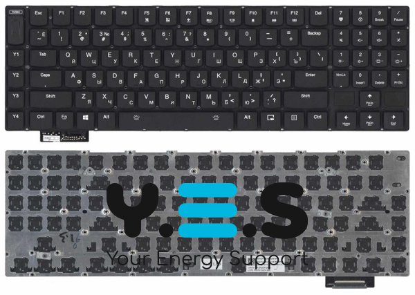 Клавіатура для ноутбука Lenovo IdeaPad Y900-17ISK з підсвіткою (Light), чорна, без рамки, розкладка RU
