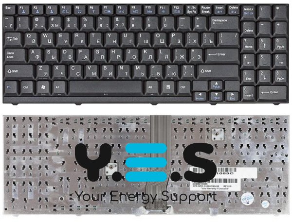 Клавіатура для ноутбука LG LW60 — чорна, з чорним обрамленням, розкладка RU