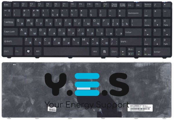 Клавіатура для ноутбука MSI CR640, CX640 — чорна, у чорній рамці, розкладка RU