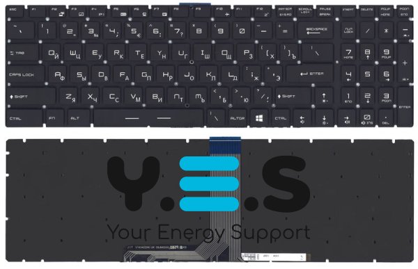 Клавіатура для ноутбука MSI GT72 з підсвіткою (Light), чорна, без рамки, розкладка RU