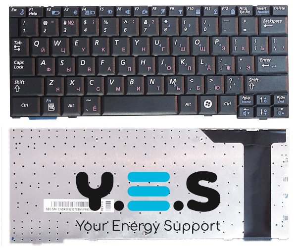 Клавіатура для ноутбука Samsung NC20, чорна, розкладка RU