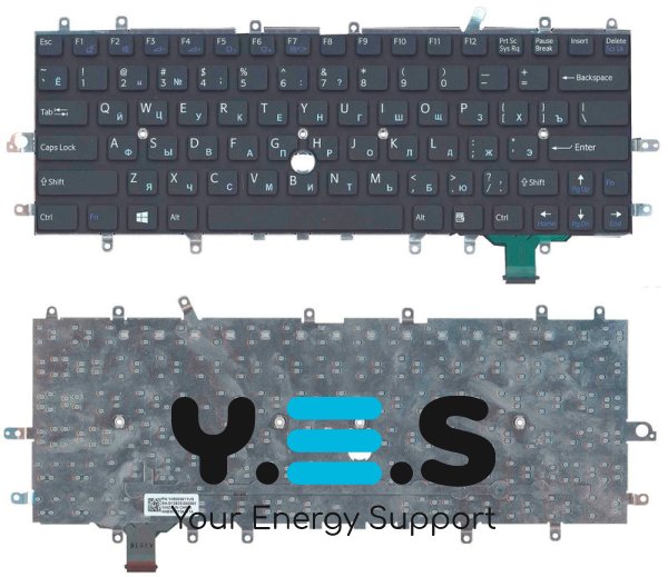 Клавіатура для ноутбука Sony Vaio SVD11, чорна, без рамки, розкладка RU