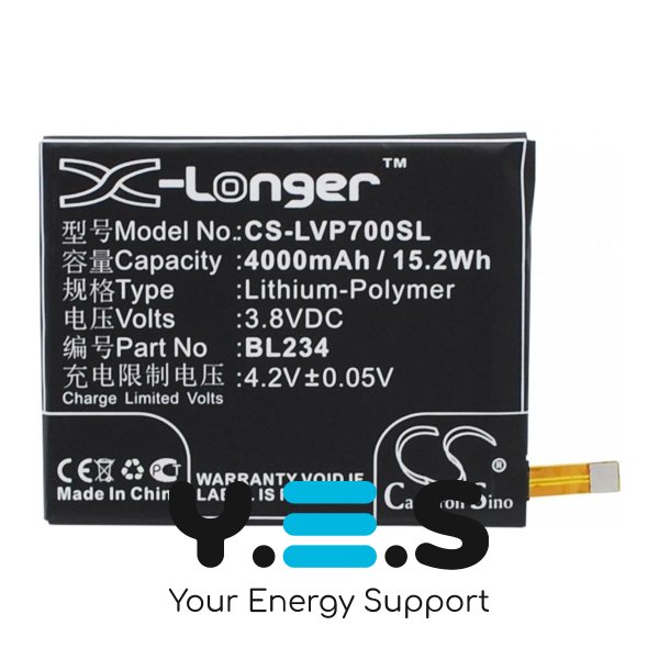 Акумуляторна батарея Lenovo BL234 4000 mAh для Lenovo P70 та A5000 (X-Longer CS-LVP700SL)